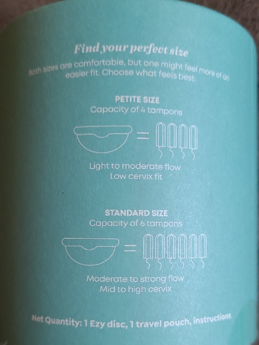 EzyFlow Menstrual Disc Packaging - Teal Guide - Picture 5 of 6